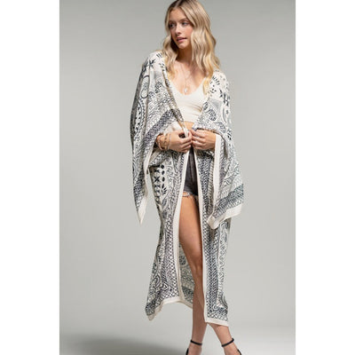 Sand & Salt Moroccan Inspired Duster Kimono Wrap Coverup Open Top One Size