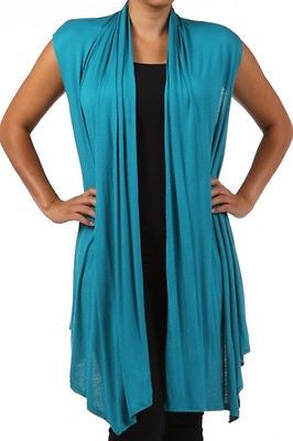 Plus Size Vest Women Open Front Asymmetrical New Wrap Sleeveless 1X 2X 3X Casual