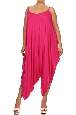 Plus Jumpsuit Romper Harem Tank Solid Pants Low Back New Women Casual