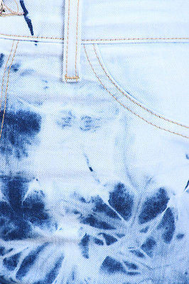 Jeans High Waist Tie Dye Light Dark Blue Denim Pants Skinny Stretch New