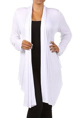 Plus Wrap Women Cardigan Open Front Asymmetrical Long Sleeve Casual New