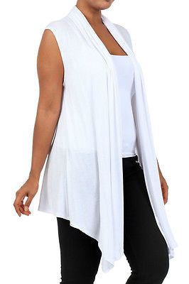 Plus Size Vest Women Open Front Asymmetrical New Wrap Sleeveless 1X 2X 3X Casual