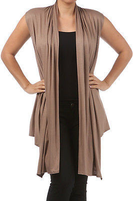 Plus Size Vest Women Open Front Asymmetrical New Wrap Sleeveless 1X 2X 3X Casual