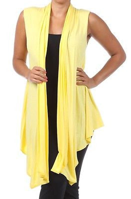 Plus Size Vest Women Open Front Asymmetrical New Wrap Sleeveless 1X 2X 3X Casual