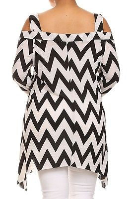 Plus Top Cold Open Shoulder Size Solid Asymmetrical Tunic Women Sexy