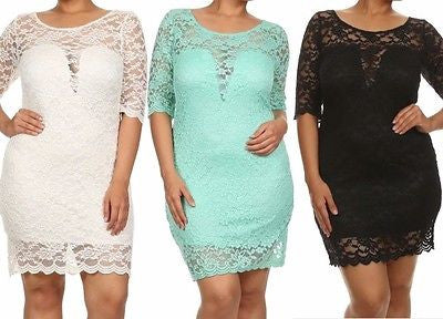 Lace Dress Plus Mini Bodycon Size Cocktail Party Sexy Womens Mint