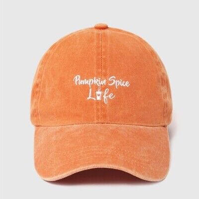 Rust Orange Pumpkin Spice Life Embroidered Fall Women's Baseball Casual Cap Hat