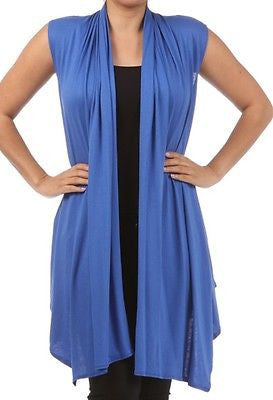 Plus Size Vest Women Open Front Asymmetrical New Wrap Sleeveless 1X 2X 3X Casual