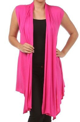 Plus Size Vest Women Open Front Asymmetrical New Wrap Sleeveless 1X 2X 3X Casual