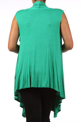 Plus Size Vest Women Open Front Asymmetrical New Wrap Sleeveless 1X 2X 3X Casual