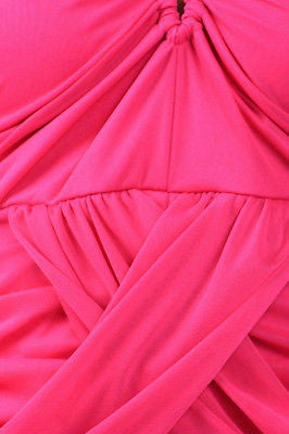 Dress Halter Fuchsia Solid Mini Mesh Criss Cross Club Party Sexy