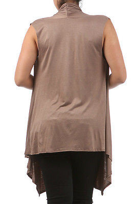 Plus Size Vest Women Open Front Asymmetrical New Wrap Sleeveless 1X 2X 3X Casual