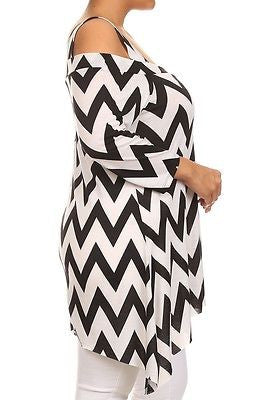 Plus Top Cold Open Shoulder Size Solid Asymmetrical Tunic Women Sexy