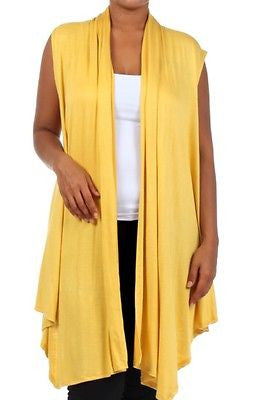 Plus Size Vest Women Open Front Asymmetrical New Wrap Sleeveless 1X 2X 3X Casual