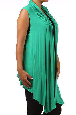 Plus Size Vest Women Open Front Asymmetrical New Wrap Sleeveless 1X 2X 3X Casual
