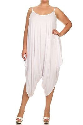 Plus Jumpsuit Romper Harem Tank Solid Pants Low Back New Women Casual