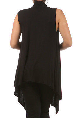 Plus Size Vest Women Open Front Asymmetrical New Wrap Sleeveless 1X 2X 3X Casual