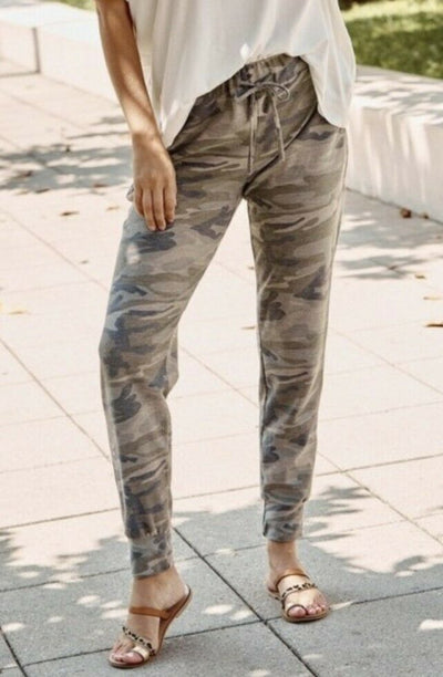 Army Camo French Terry Casual Jogger Casual Lounge Pants Womens