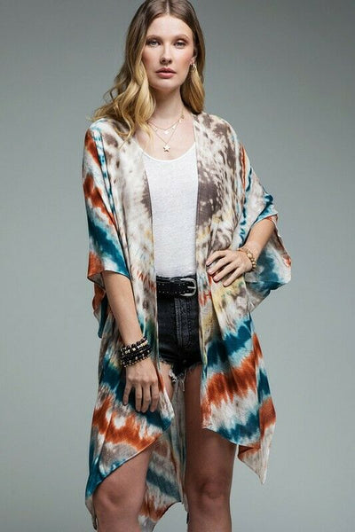 Coachella Bohemian Tie Dye Boho Gypsy Open Kimono Wrap Top Casual Womens