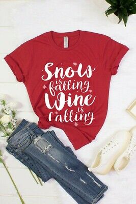 Red Snow Is Falling Wine Is Calling Unisex Oversized Short Sleeve Graphic Womens