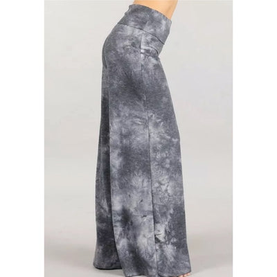 Gray Boho Wide Leg Relaxed Palazzo Lounge Pants Womens Casual