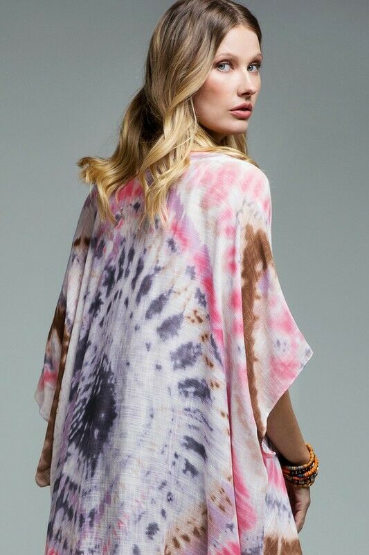 Dreamer Bohemian Tie Dye Boho Gypsy Open Kimono Wrap Top Casual Womens