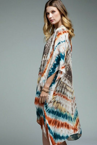 Coachella Bohemian Tie Dye Boho Gypsy Open Kimono Wrap Top Casual Womens