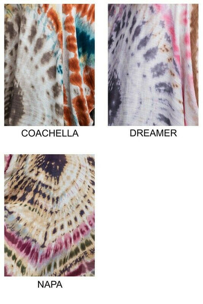 Coachella Bohemian Tie Dye Boho Gypsy Open Kimono Wrap Top Casual Womens