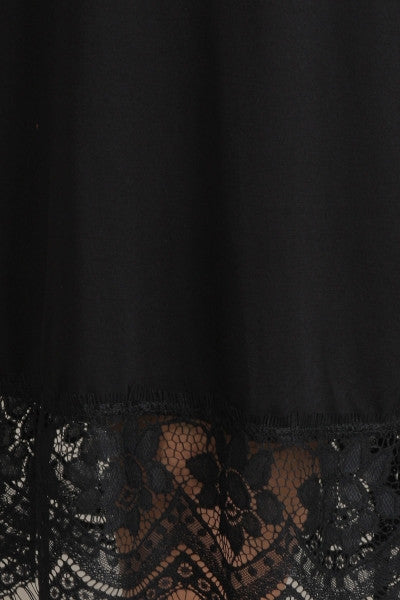 Pant Gaucho High Waist Lace Black Capri Wide Leg Bohemian Culottes