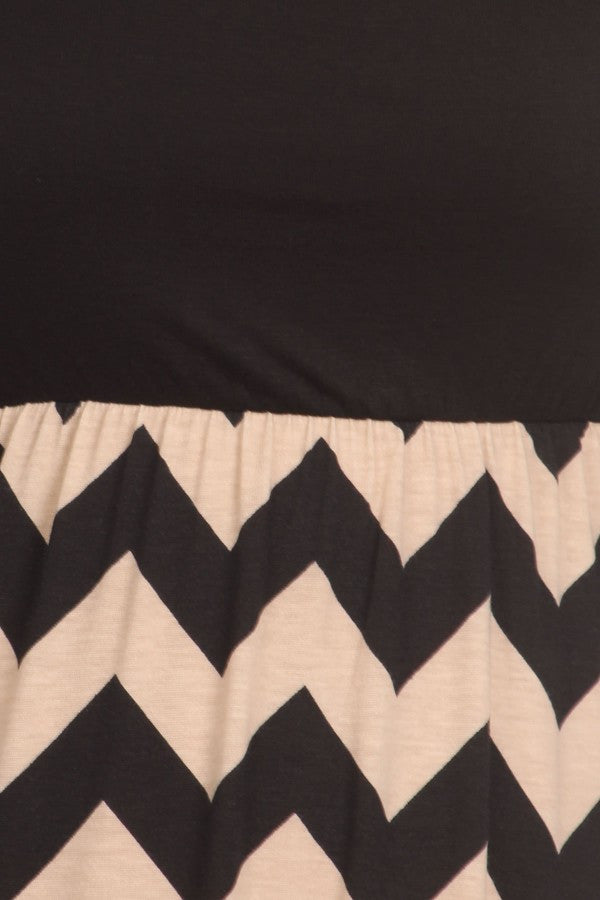 Plus Maxi Dress Chevron Long Full Length Casual 3/4 Sleeve Women Solid